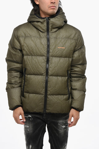 Piumino in Nylon Trapuntato con Cappuccio