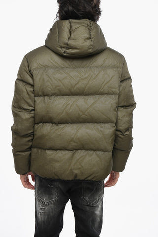 Piumino in Nylon Trapuntato con Cappuccio