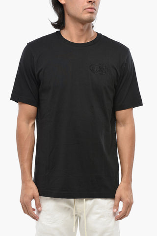 Solid Color Crewneck T-Shirt T-JUST-CX1 with Rhinestone Logo