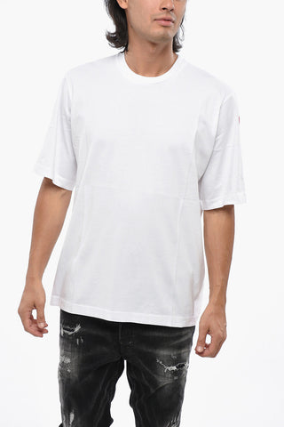 T-Shirt Girocollo in Cotone con Logo Posteriore Stampato