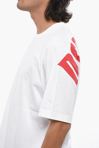 T-Shirt Girocollo in Cotone con Logo Posteriore Stampato