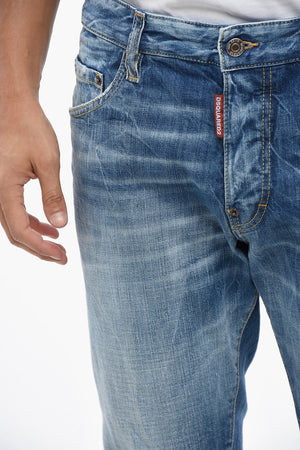 Jeans SKATER a Gamba Dritta con Patch Logo in Suede 15cm