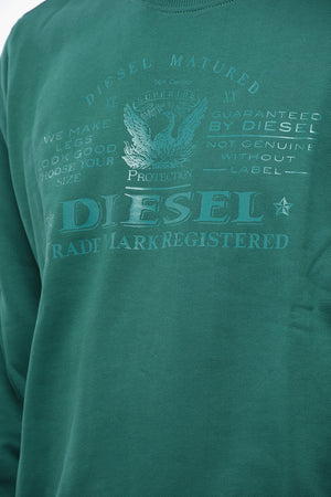 Cotton Crewneck Sweatshirt GINN with Tonal Print