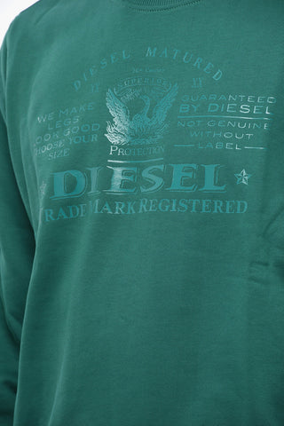Cotton Crewneck Sweatshirt GINN with Tonal Print