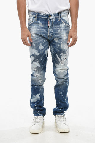 Stretch Denim Jeans COOL GUY with Paint-Effect Details 16cm