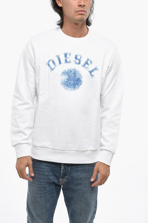 Sweatshirt Mit Rundhalsausschnitt Aus Gebürsteter Baumwolle Mit Logo-Print