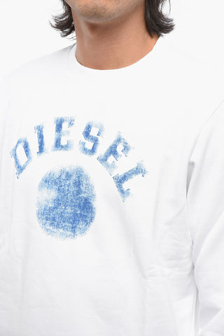 Sweatshirt Mit Rundhalsausschnitt Aus Gebürsteter Baumwolle Mit Logo-Print