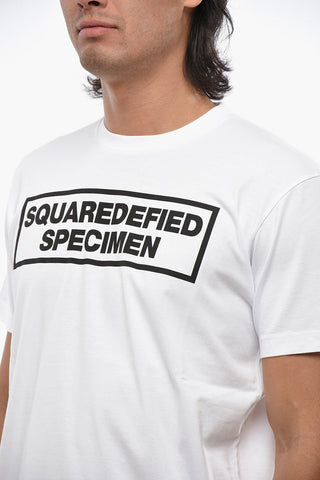 T-Shirt Girocollo COOL FIT in Tinta Unita con Stampa a Contrasto