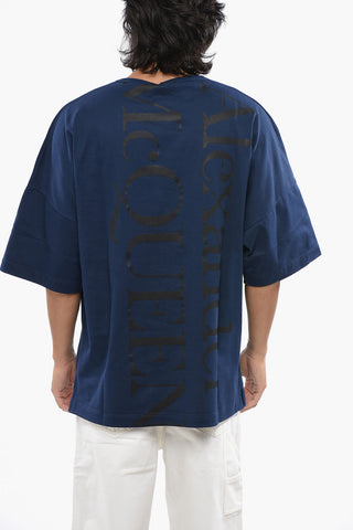Solid Color Crew-neck T-Shirt with Printed Logo