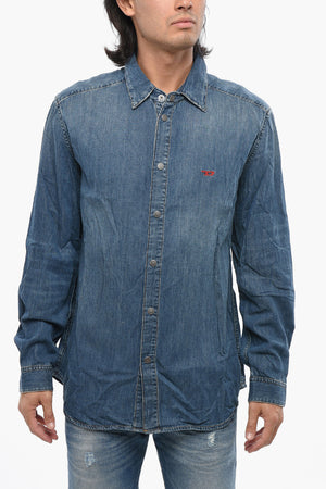 RED TAG 데님 셔츠 D-SIMPLY 스냅 버튼