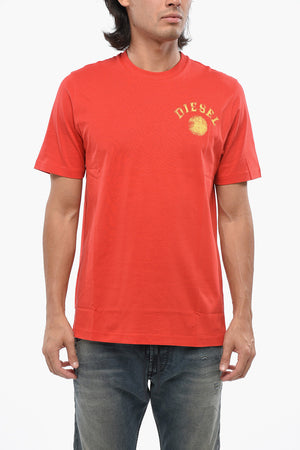 Rundhals-T-Shirt T-JUST 10-4 einfarbig mit verwaschenem Logo