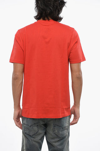 Rundhals-T-Shirt T-JUST 10-4 einfarbig mit verwaschenem Logo