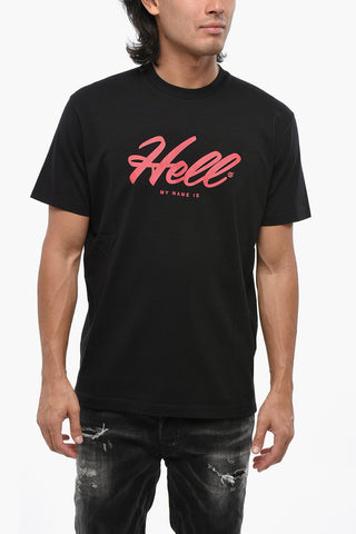 면 라운드넥 티셔츠 HELL