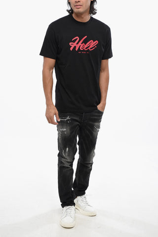 면 라운드넥 티셔츠 HELL