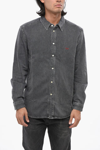 Denim Shirt D-SIMPLY with Embroidered Monogram