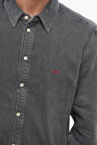Denim Shirt D-SIMPLY with Embroidered Monogram