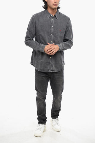 Denim Shirt D-SIMPLY with Embroidered Monogram