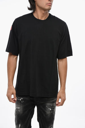 Rundhals-T-Shirt aus Baumwolle mit bedrucktem Rückenlogo