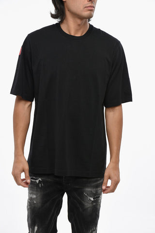 Rundhals-T-Shirt aus Baumwolle mit bedrucktem Rückenlogo