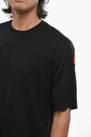 Rundhals-T-Shirt aus Baumwolle mit bedrucktem Rückenlogo