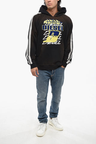 RED TAG Hooded Sweatshirt ROXT with Flocked Print