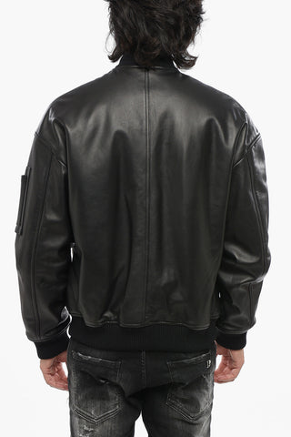 Bomber Multitasca in Pelle con Zip Frontale