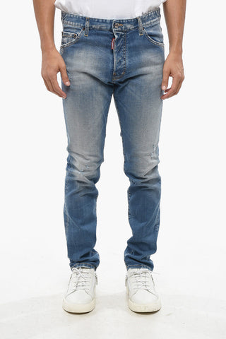 Stretch Denim Jeans COOL GUY with 16cm Leather Logo Patch