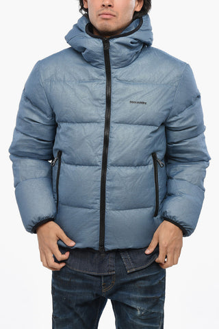 Piumino in Nylon Trapuntato con Cappuccio