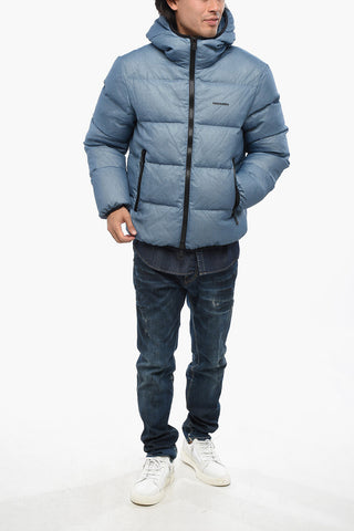 Piumino in Nylon Trapuntato con Cappuccio