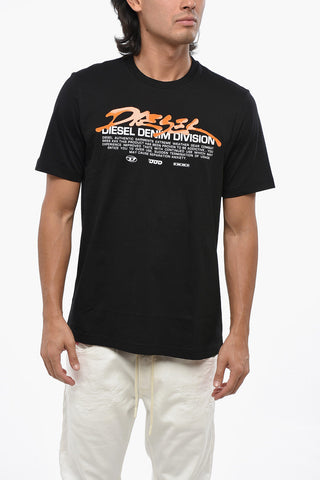Crewneck T-Shirt T-JUST-L3 Cotton Jersey with Glossy Gel Logo
