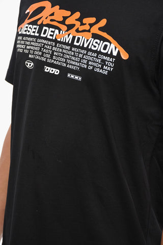 Crewneck T-Shirt T-JUST-L3 Cotton Jersey with Glossy Gel Logo