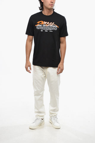 Crewneck T-Shirt T-JUST-L3 Cotton Jersey with Glossy Gel Logo