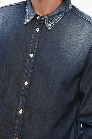 Dark Washed Denim Button-down Shirt