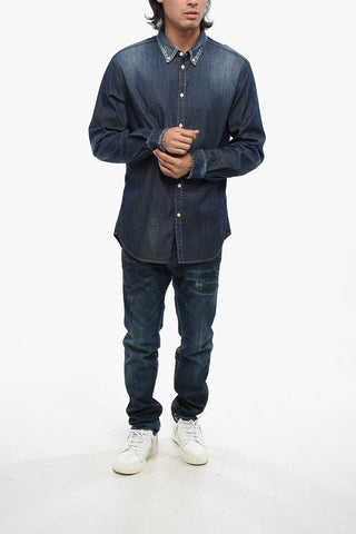Dark Washed Denim Button-down Shirt