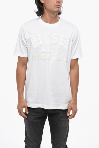 Cotton Jersey T-JUST-E50 Crew-neck T-Shirt with Embossed Logo