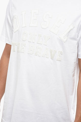Cotton Jersey T-JUST-E50 Crew-neck T-Shirt with Embossed Logo
