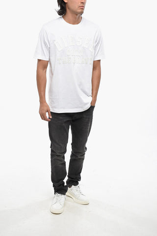 Cotton Jersey T-JUST-E50 Crew-neck T-Shirt with Embossed Logo