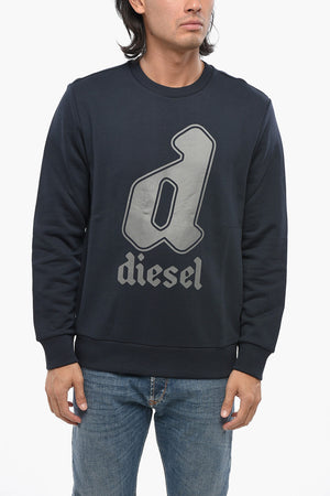 Sweatshirt Mit Rundhalsausschnitt Aus Gebürsteter Baumwolle Mit Logo-Print