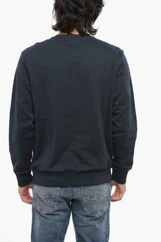 Sweatshirt Mit Rundhalsausschnitt Aus Gebürsteter Baumwolle Mit Logo-Print
