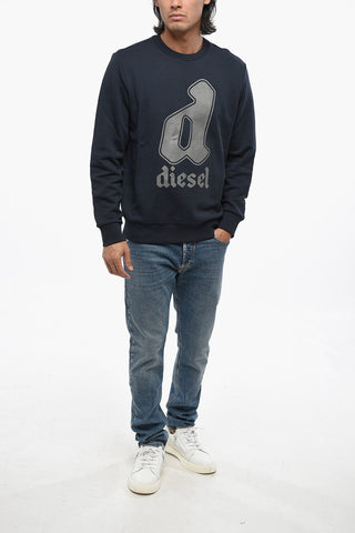 Sweatshirt Mit Rundhalsausschnitt Aus Gebürsteter Baumwolle Mit Logo-Print