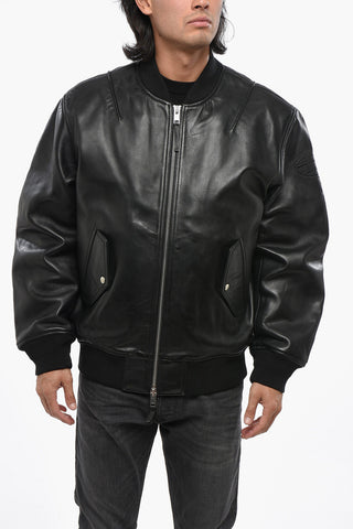 RED TAG Leather Bomber-Fit Jacket PRITTS