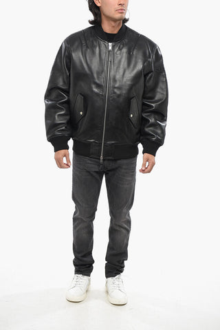 RED TAG Leather Bomber-Fit Jacket PRITTS