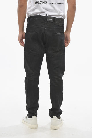 Jeans TIDY BIKER in Denim Cerato a Lavaggio Scuro 16cm