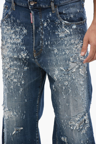 Jeans LOOSE Effetto Vissuto con Patch in Pelle 22cm