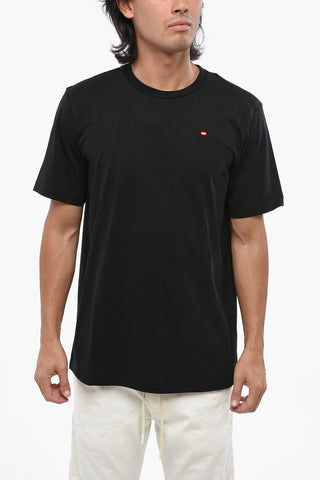 Solid Crew-Neck T-Shirt T-JUST with Micro Embroidery