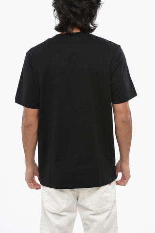 Solid Crew-Neck T-Shirt T-JUST with Micro Embroidery