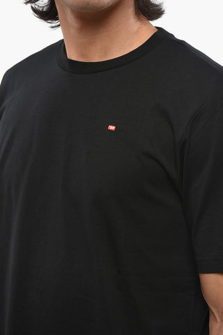 Solid Crew-Neck T-Shirt T-JUST with Micro Embroidery
