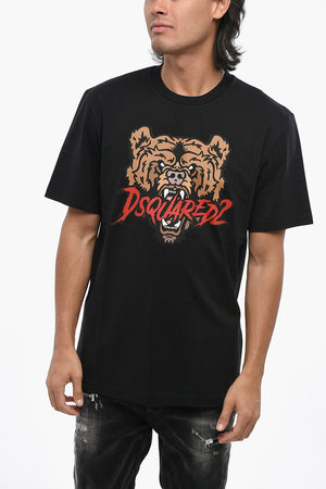 T-Shirt mit Rundhalsausschnitt ANGRY BEAR mit Aufdruck