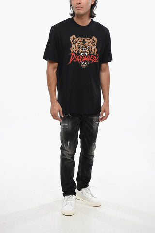 라운드넥 티셔츠 ANGRY BEAR 프린트