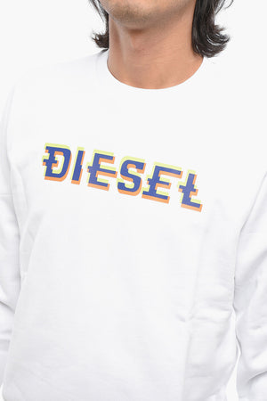 Sweatshirt Mit Rundhalsausschnitt Aus Gebürsteter Baumwolle Mit Logo-Print
